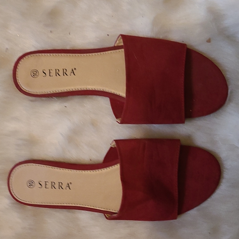 Sierra red slide sandals